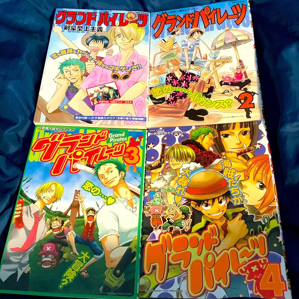Grand Pirates One Piece Anthology vols. 1-4 manga Doujinshi Zoro Sanji Luffy Ace